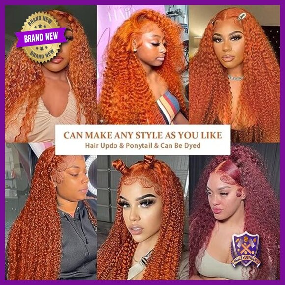13x4 Lace Front Wig Human Hair Deep Wave 180% Density Glueless main image 6